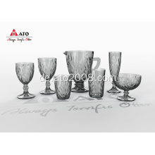 Feste farbige graue Maschine Made Glas Set